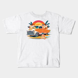 summer time at sea beach for surfing Kids T-Shirt